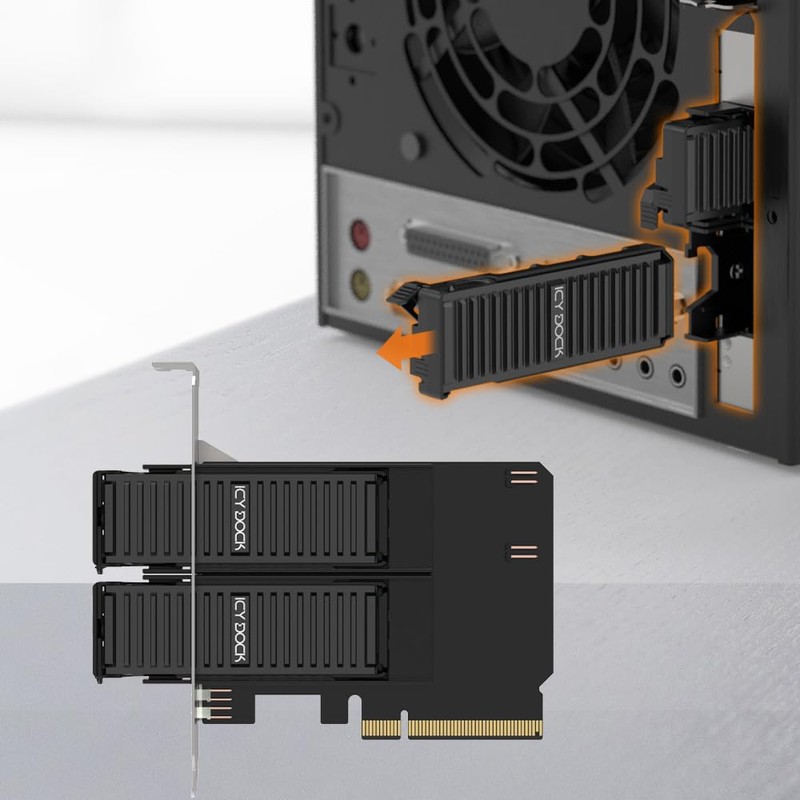 Removable Dual M.2 NVMe SSD to PCIe 4.0 x8 Mobile