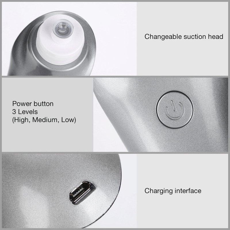 4 Replaceable Heads Blackhead Vacuum Removal Pore Acne Suction Cleanser