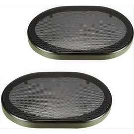 American Terminal (2) Universal 6"x9" Speaker Coaxial Component Protective Grills Covers - Black, 2 Pack, Car Compatible