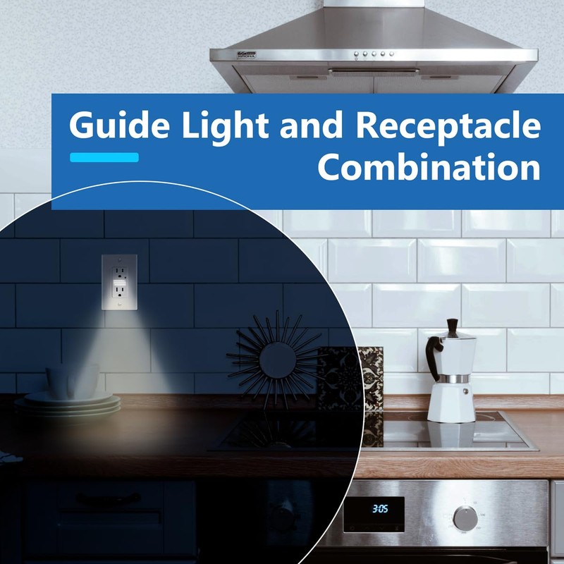 LIDER LED Guide Light Receptacle with Automatic Daylight Sensor and