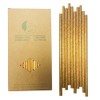 Solid Gold Paper Straws, 100 Pack Disposable Drinking Gold Straws