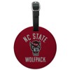 NC State Wolfpack Round Leather Luggage Card Suitcase Carry-On ID