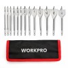 WORKPRO 13-Piece Spade Drill Bit Set in SAE Paddle Flat
