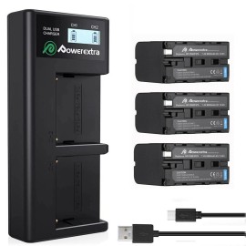 For Sony NP-F970 7.4V 8800mAh Battery / LCD Charger For Sony NP-F330 NP-F550 NP-F960 Cam - 3 * Battery