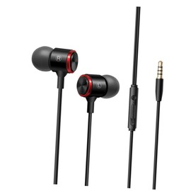 Operitacx Metal In-ear Earphones Heavy Bass Sound Quality Wired Control for Mobile and Pc Ergonomic Design Build Black