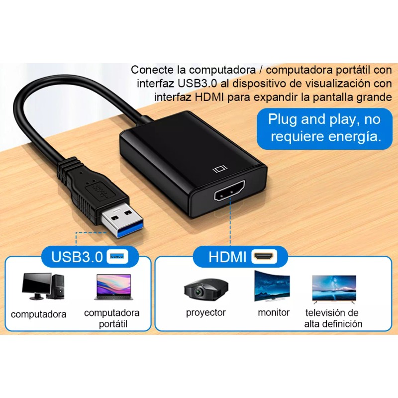 GOMITA Convertidor Adaptador Usb 3.0 A Hdmi Vorago Full Hd