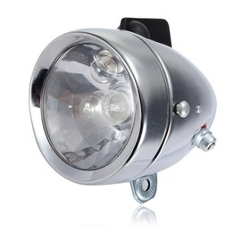 Bicycle Front Light 12V6W LED Mountain Bike Headlight Vintage Front Light ABS and Metal with Bracket for Night Driving
