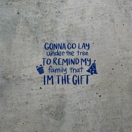 Decal Stickers of Funny Christmas Lay Under The Tree (Navy Blue) (Set of 2) Premium Waterproof Vinyl Decal Stickers for Laptop Smartphone Car Dirt Bike Wall Room Mason - BICVER1g96863AB