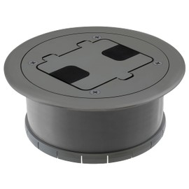 Bryant Electric RF406GY Pre-assembled Flange, Cover, and Leveling Ring for Floor Boxes Poured in Concrete with 15A 125V Outlet Included, Gray