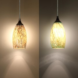 3 Pack 1 Light Indoor Mini Hanging Kitchen Island Pendant Lamps Polished Nickel Finish 4.75" Hand Blow Marble Glass Chandelier Shade Bar Dining Room Kitchen Island