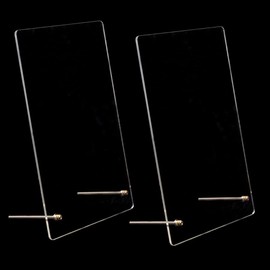 lasenersm 2 Pieces Clear Acrylic Nail Art Display Board Nail Art Showing Holder False Nail Sample Display Board Nail Tip Display Stand Nail Art Tool for Nail Salon, 5.59" x 8.26", Clear