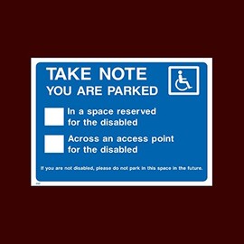 Take note you are parked Plastic Sign (P47) - No Parking, Private Property, Visitor, Customer, Car Park, Reserved