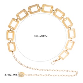 Gold Chain Belt, Metal Waist Chain for Women Fashion Chunky Link Chain Belts for Dresses Jeans