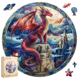 Jiroinlly Puzzles for Adults Starry Sky Dragon Wooden Puzzles, 200 Pieces Unique Shaped Liberty Jigsaw Puzzles, Creative Toys for Adults and Kids, Fun Challenge Family Game 11.2'' x 11.2''