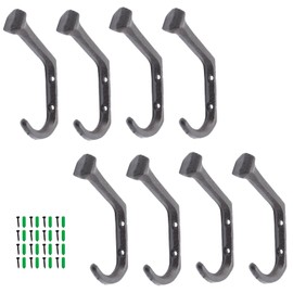 YGbridge Rustic Cast Hooks Iron Wall Hooks, Set of 4 Heavy Duty Wall Mount Cast Iron Hooks for Hanging Coats Bags Hats Towels Keys Clothes Scarf (4)