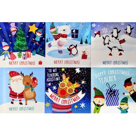 30 Mini Christmas Cards for Children - Fun Kids Designs