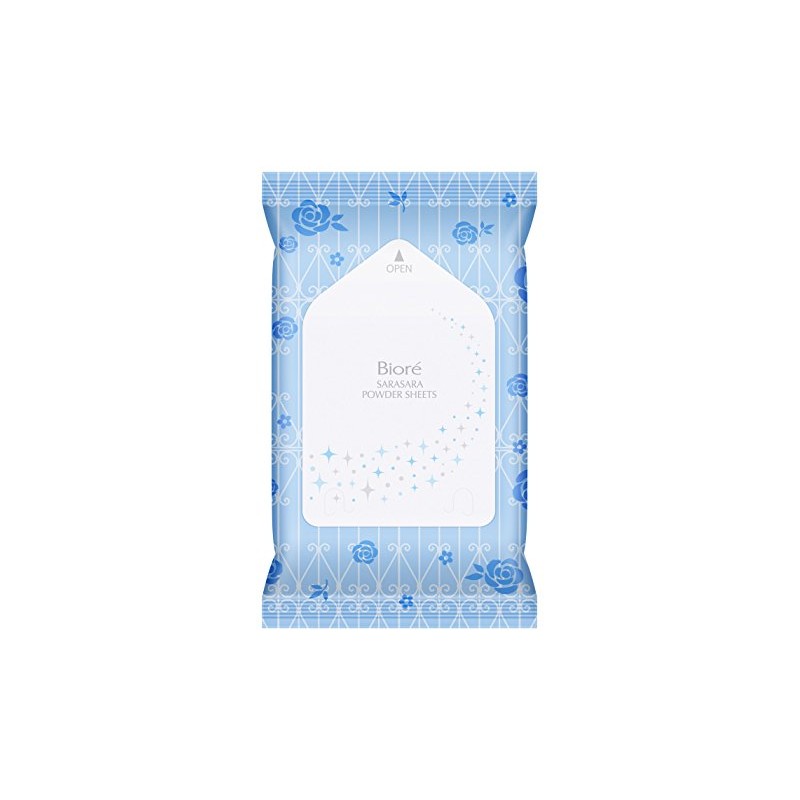 Biore Smooth Powder Sheets, Aqua Oasis Rose Scent, Portable, 10