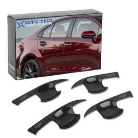 Xotic Tech Set(4Pcs) Carbon Fiber Texture Exterior Door Handle Bowl Cover Trim Panel Frame Compatible with Toyota Corolla 2020 2021 2022 2023 2024 2025