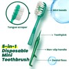 COCOBURI 25 Packs Mini Disposable Toothbrush with Toothpaste&Toothpick,Mint