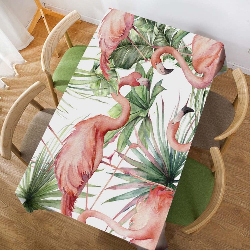 Walmsco Tablecloth Pink Flamingo Tropical Jungle Decor For Dining Room