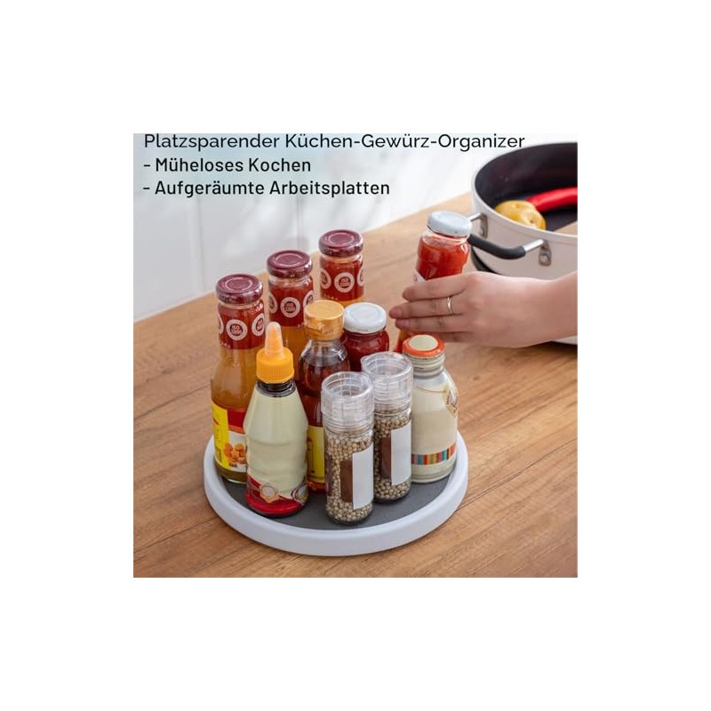 Lazy Susan Turntable 30cm Rotating Organizer Large Size Non-Slip Spice