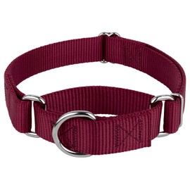 Country Brook Design | Martingale Heavyduty Nylon Dog Collar - Burgundy - Medium