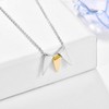 Lmoneta Simple Gold Silver Triangle Necklace 925 Sterling Silver Simple