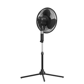 EZ-CHILL 16” Oscillating Pedestal Fan, 3-speed Options, 90-Degree Oscillating Head, Adjustable Height and Tilt, Powerful Air Flow, Black, MTFS-16B-BLK