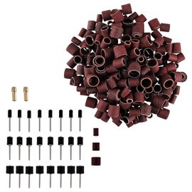 TIOMIOSEA Sanding Sleeves, Sanding Sleeve Set with 432 Pieces Sanding Belts 24 Pieces Sanding Drum Mandrels 2 Pieces Self-Clamping Drill Chuck for Polishing, Grinding, Drilling