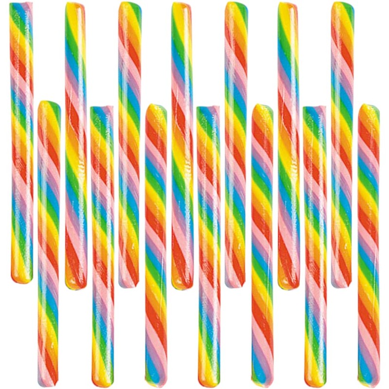 Fruidles Candy Cane Sticks Suckers, Old-Fashioned Multicolored Lemon Flavor, Individually