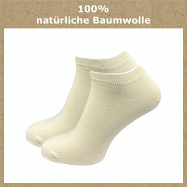 Gawilo 8 Pairs Natural Cotton Sneaker Socks - Women and Men - 100% Pure Natural Cotton - No Stitching - Boil-Proof - Smooth Knitted - natural, size: 35-38