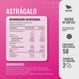 Astragalo Adaptogeno, 200 Cápsulas (2 Frascos 100 Cap C/u) Sabor Natural