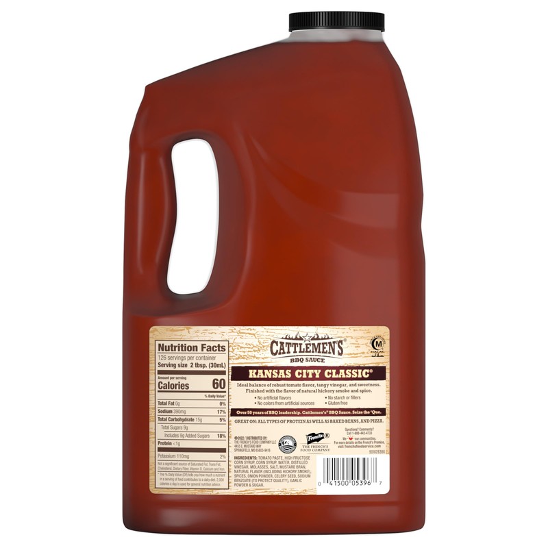 Cattlemen's Kansas City Classic BBQ Sauce, 1 gal - One