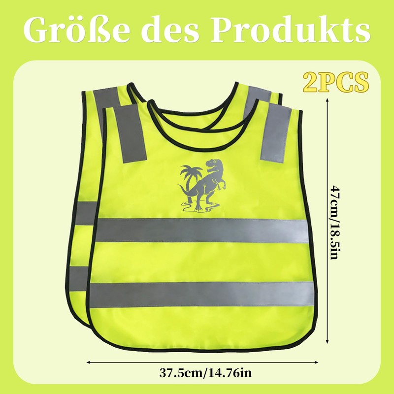 Ourdort Ourdort 2 Stck Warnweste Kinder,Kinderwarnweste fr (3-12 Jahre),Kinder Sicherheitswesten,Atmungsaktive