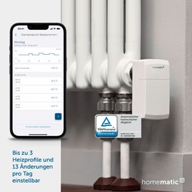 Homematic IP Compact Smart Home Radiator Thermostat, Digital Heater Thermostat, App Control, Alexa and Google Assistant, Easy Installation, Energy Saving, 155648A0