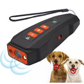 LINKPAL 3-in-1 Rechargable Ultrasonic Training Tool for Dogs Dog Bark Deterrent Device