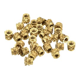 sourcing map Knurled Insert Nuts, 80Pcs M2 x 3mm L x 3.5mm OD 3D Printing Brass Nuts Female Threaded Inserts Brass Heat Set Insert Embedment Nut