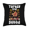 Turkey Trot Running Squad Thanksgiving Throw Pillow