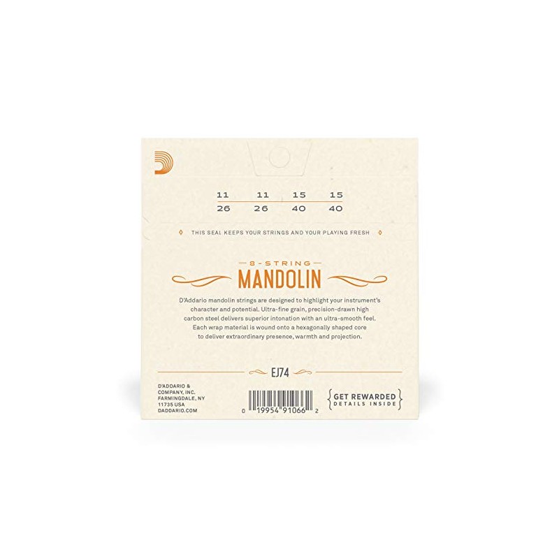 D'Addario | Mandolin Phosphor Bronze | Cuerdas para Mandolina |