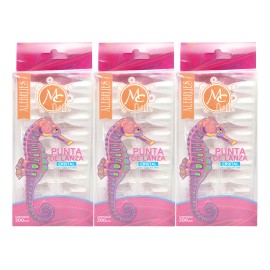 3 Pack Tips Punta De Lanza (600 Pzs), Elige Color , Mc Nails