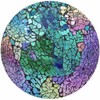 JASMODAAURA Tempered Mosaic Glass Vase 7.8inch (Purple)