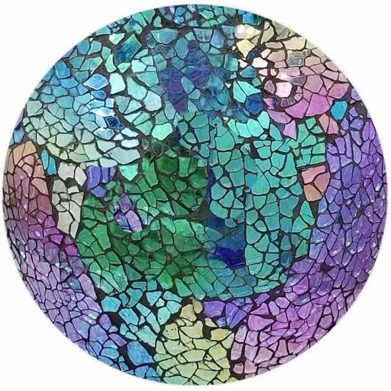 JASMODAAURA Tempered Mosaic Glass Vase 7.8inch (Purple)