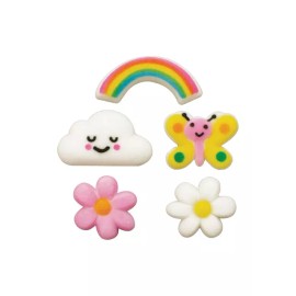 POSH BOXX Spring  Sugar  Decor - Rainbows, Clouds, Butterflies, Flowers, Daisies, 10 pk