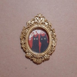 Cats - print of a painting by Gulchik in a mini 2"× 2.5" frame with a magnet