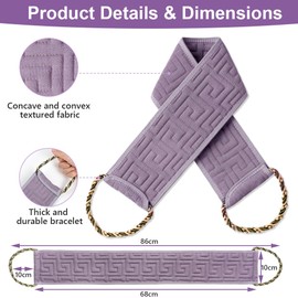 Exfoliating Back Scrubber for Shower, 34 Inches Back Scrubber with Handles, Double Sided Body Exfoliator Bath Tool, Exfoliating Washcloth to Scrub Your Body Deeply for Men & Women(Light purple)