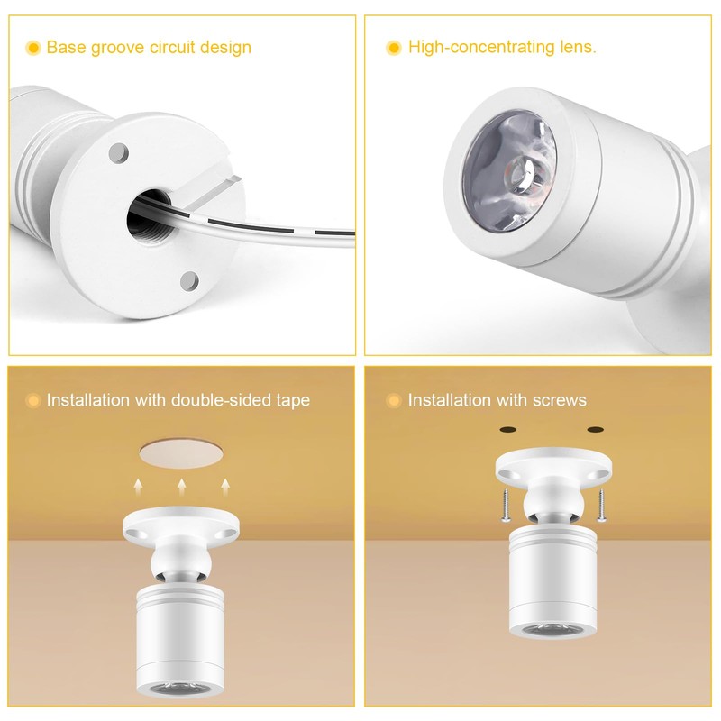 12V LED Ceiling lamp COB Spotlight, 6 Pcs Wärmeweiß Light