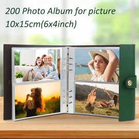 ZEEYUAN Photo Album 200 Photos 10 x 15 cm to Insert Hard Cover Photo Album Slip-in Album for Landscape Photos for Birthday Christmas Wedding Valentine's Day Family