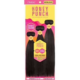 Outre Honey Punch 100% Unprocessed Remi Human Hair - Straight 12" 14" 16" (NATURAL BLACK)