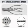 LAKNUAL 3/8" Stainless Steel Wire Rope, 304 Stainless Steel Cable