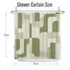 PEDBANRO Sage Green Shower Curtain Retro Geometric,Mid Century